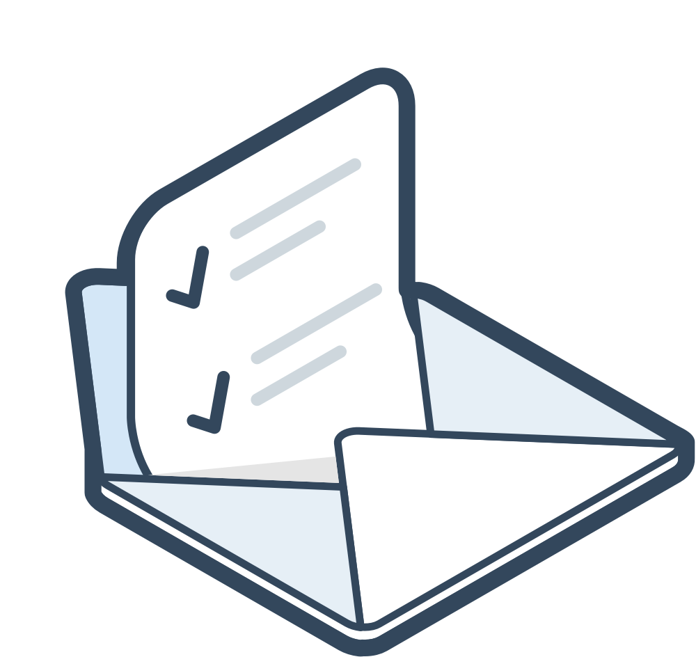 Illustration of opened letter